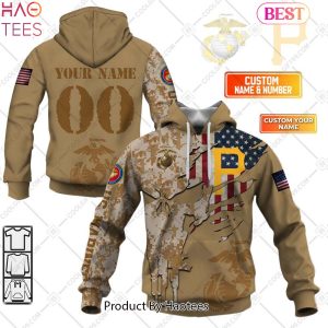 HOT TREND MLB Pittsburgh Pirates Marine Camo Hoodie