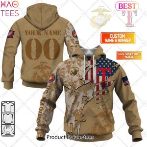 HOT TREND MLB Texas Rangers Marine Camo Hoodie