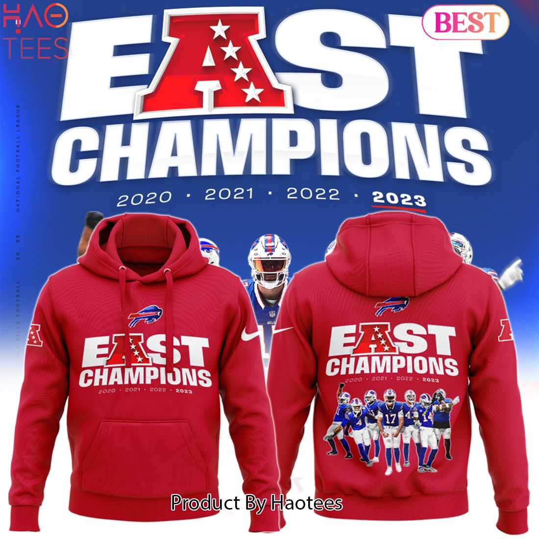 HOT TREND Special AFC East Champions Buffalo Bills Football Team Red Hoodie