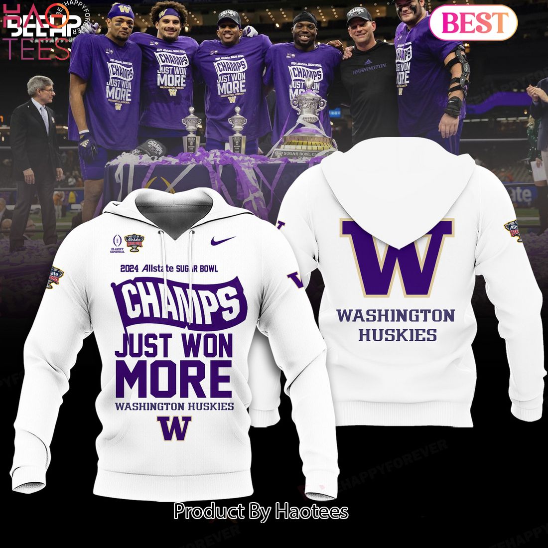 HOT Washington Huskies 2024 Sugar Bowl Champions Hoodie
