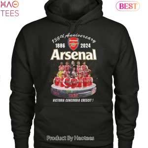 NEW 138 Anniversary 1886-2024 Arsenal Victoria Concordia Crescit Hoodie