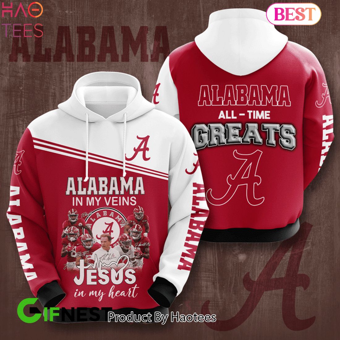 NEW Alabama Crimson Tide In My Veins Hoodie