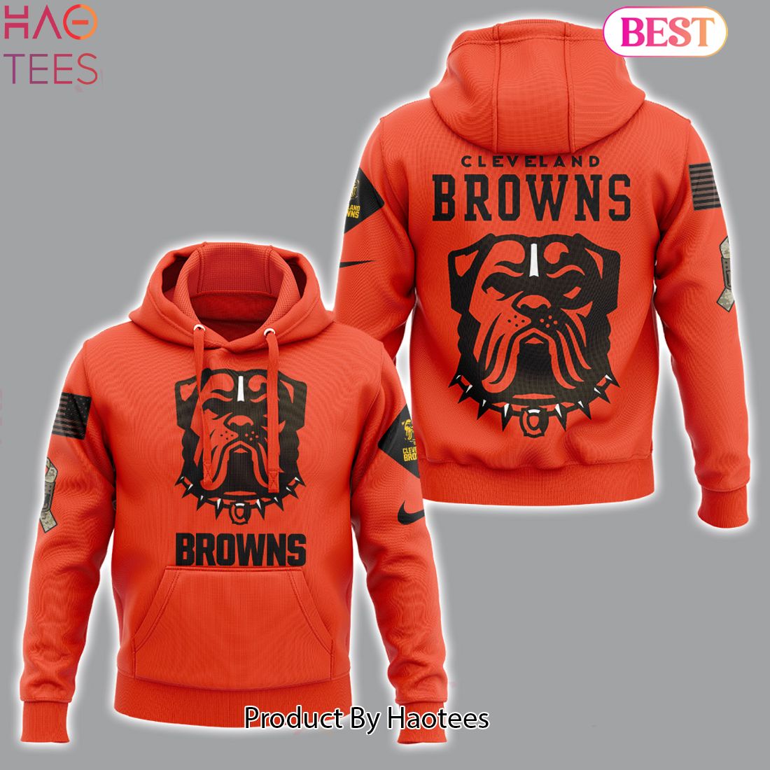 NEW Cleveland Browns NFL Salute To Service New Logo Hoodie