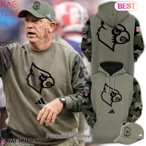NEW Coach Jeff Brohm Salute To Service Louisville Cardinals Hoodie