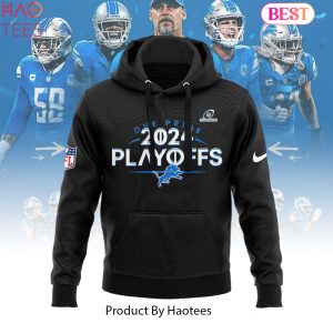 NEW Detroit Lions 2024 NFL Playoff Bkack Hoodie Limited Edition