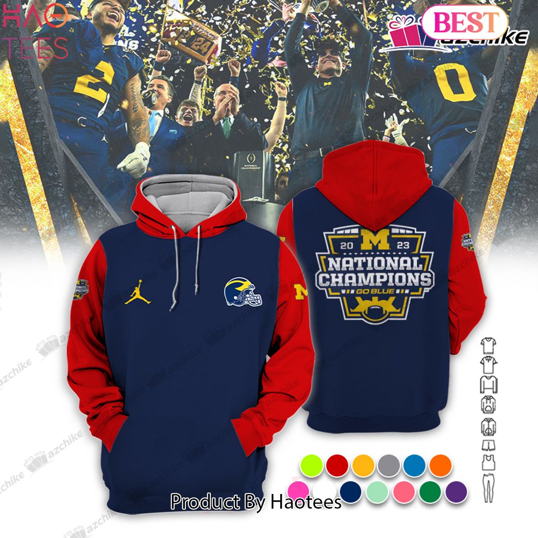 NEW Michigan National Champions NCAA All Over Printed Hoodie NEW Michigan National Champions NCAA All Over Printed Hoodie