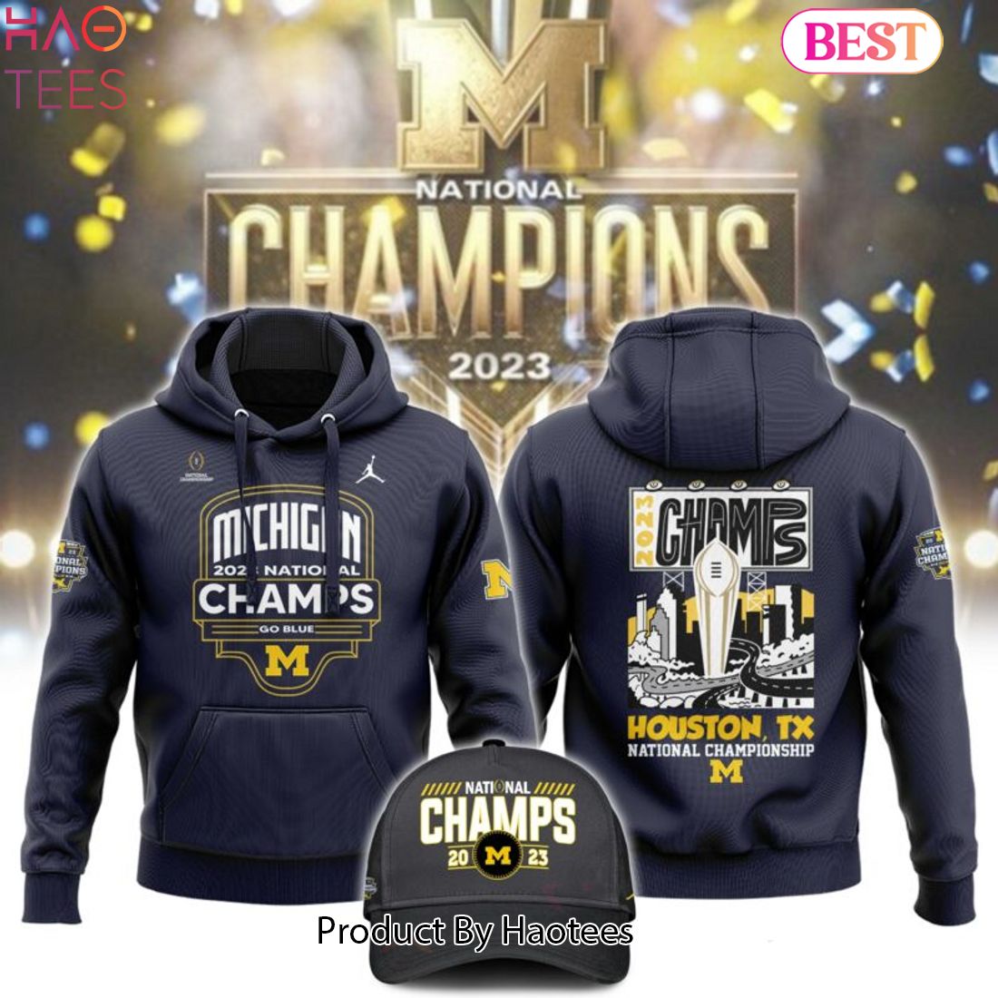 NEW Michigan Wolverines Football 2024 National Championship Hoodie Unisex