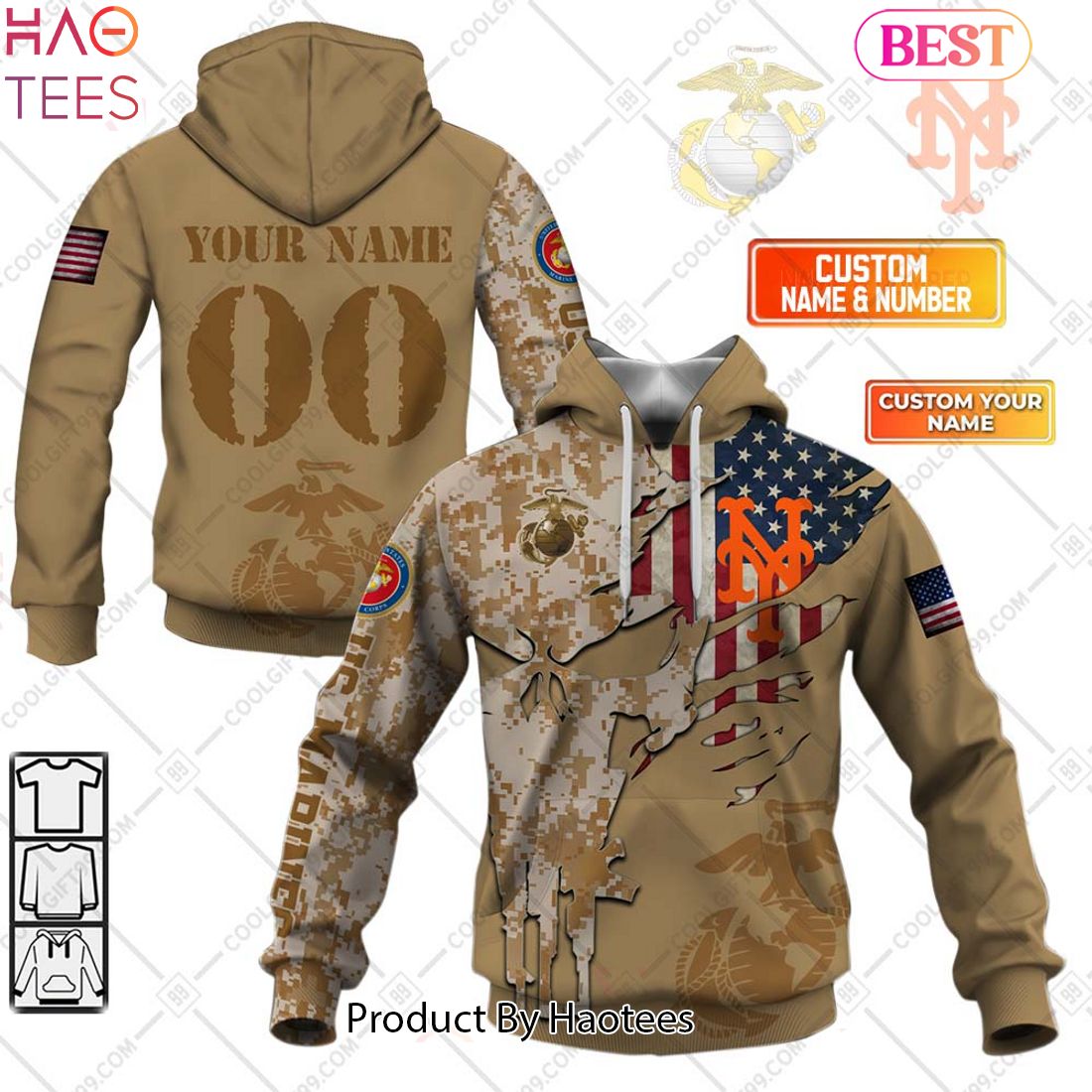 NEW MLB New York Mets Marine Camo Hoodie