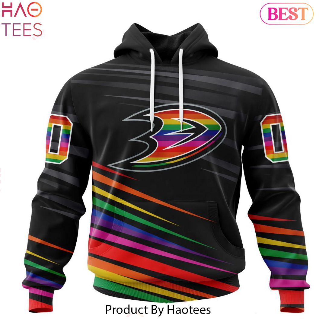 NEW NHL Anaheim Ducks Special Pride Design Hockey Hoodie