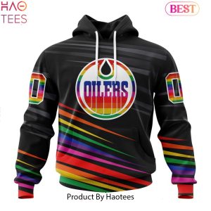 NEW NHL Edmonton Oilers Special Pride Design Hockey Hoodie