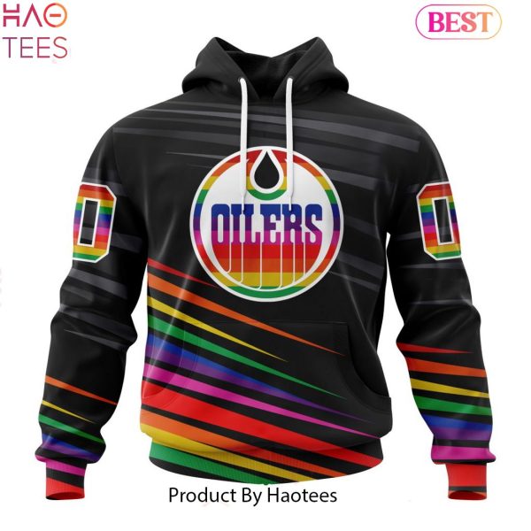 NEW NHL Edmonton Oilers Special Pride Design Hockey Hoodie
