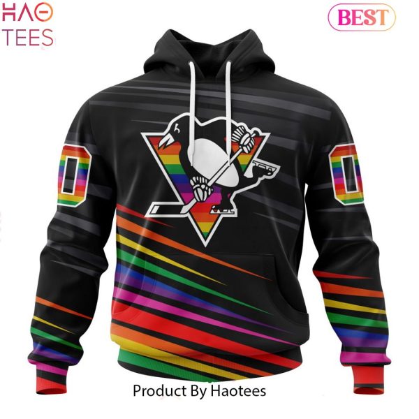 NEW NHL Pittsburgh Penguins Special Pride Design Hockey Hoodie