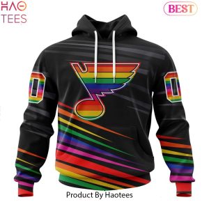 NEW NHL St. Louis Blues Special Pride Design Hockey Hoodie