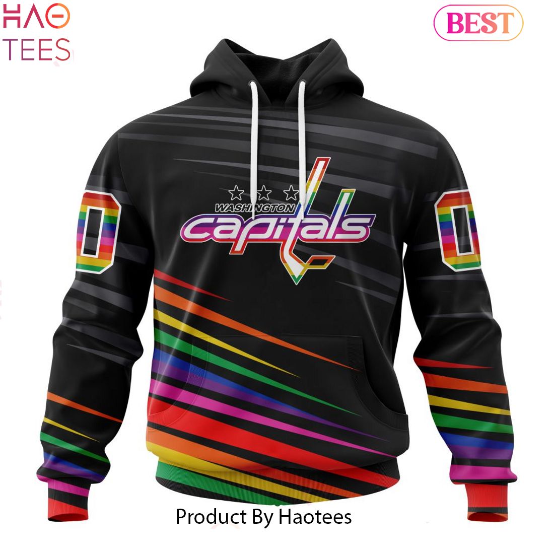 NEW NHL Washington Capitals Special Pride Design Hockey Hoodie NEW NHL Washington Capitals Special Pride Design Hockey Hoodie