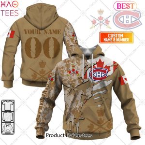 NEW Personalized NHL Montreal Canadiens Marine Corps Camo Hoodie