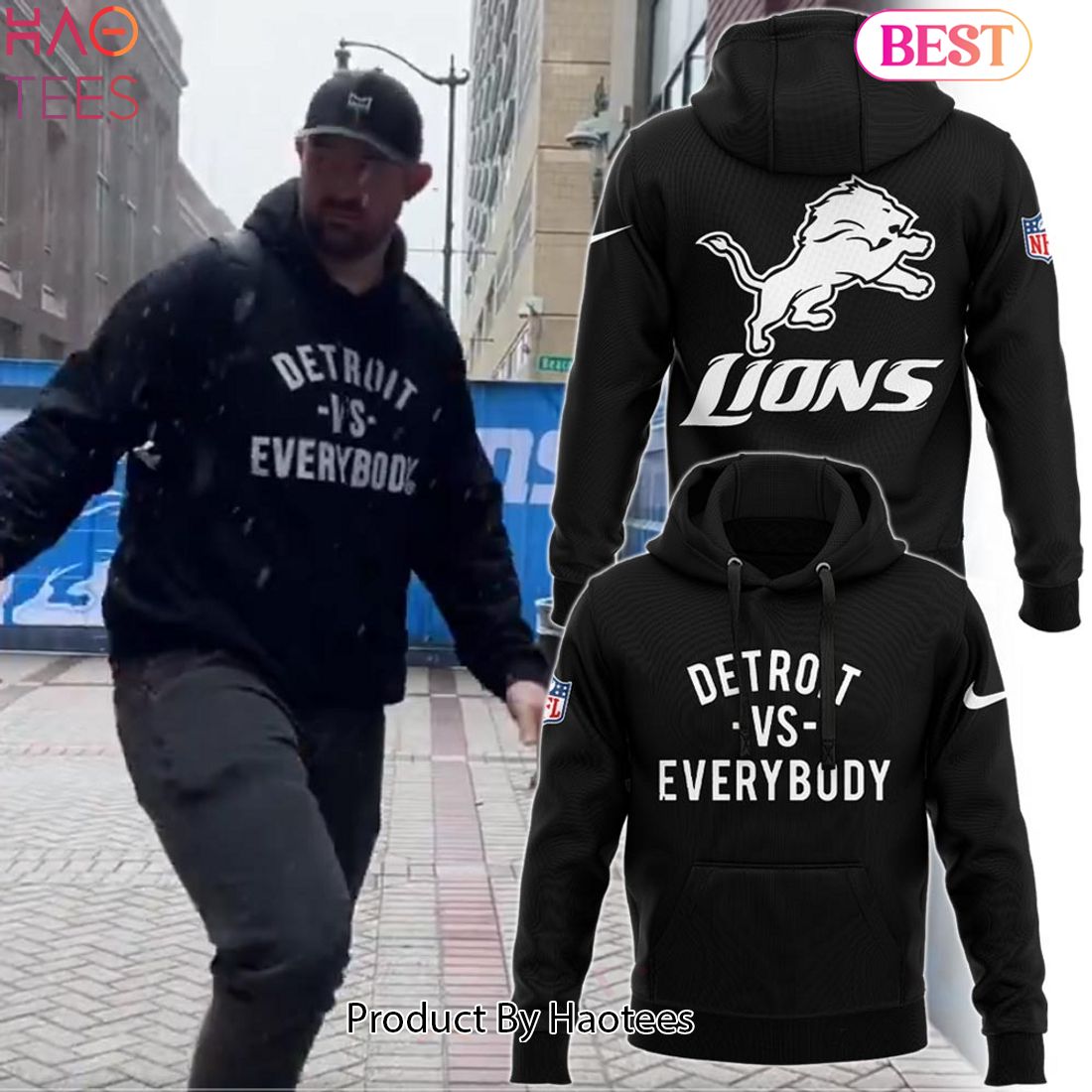 NEW Special Detroit Vs EveryBody Detroit Lions Hoodie