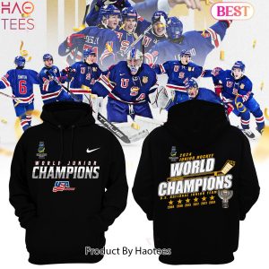 NEW USA Junior Ice Hockey World Champions 2024 Black Hoodie