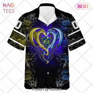 Personalized ASM Clermont Auvergne Rugby Rose Dragons Design Hawaiian Shirt
