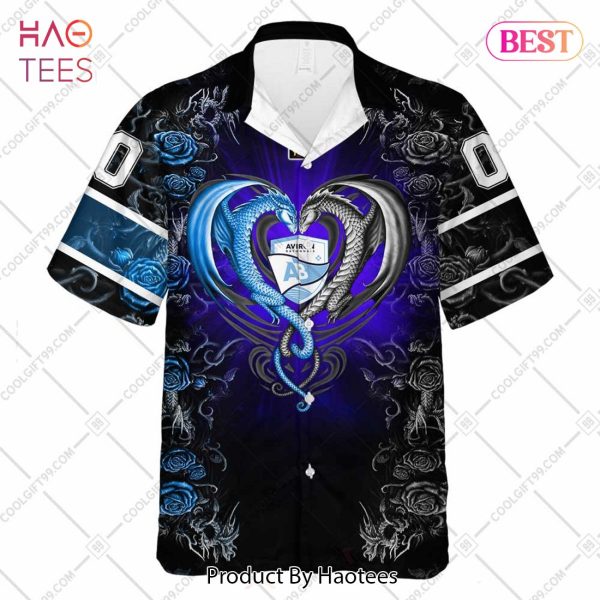Personalized Aviron Bayonnais Rugby Rose Dragons Design Hawaiian Shirt