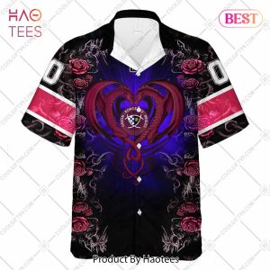 Personalized Bordeaux Begles Rugby Rose Dragons Design Hawaiian Shirt