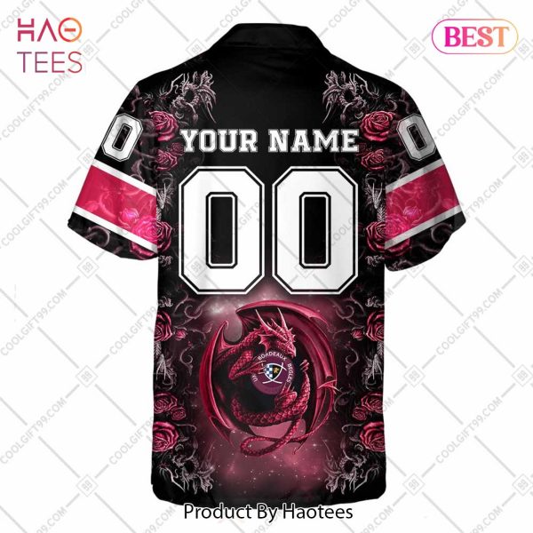 Personalized Bordeaux Begles Rugby Rose Dragons Design Hawaiian Shirt