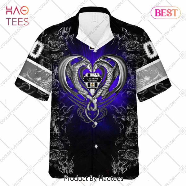 Personalized CA Brive Rugby Rugby Rose Dragons Design Hawaiian Shirt