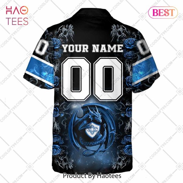 Personalized Castres Olympique Rugby Rose Dragons Design Hawaiian Shirt