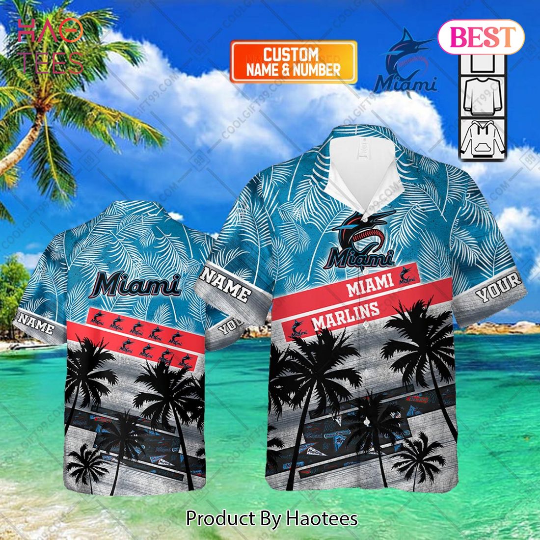 Personalized MLB Miami Marlins Palm Tree Hawaii Shirt Personalized MLB Miami Marlins Palm Tree Hawaii Shirt