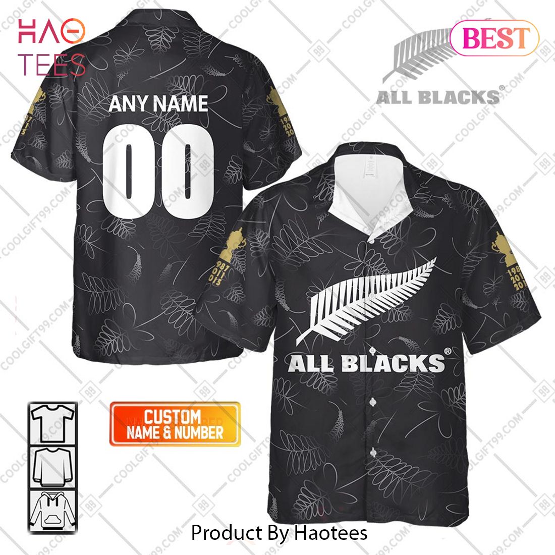 Personalized New Zealand Rugby All Blacks Hawaiian Shirt Personalized New Zealand Rugby All Blacks Hawaiian Shirt