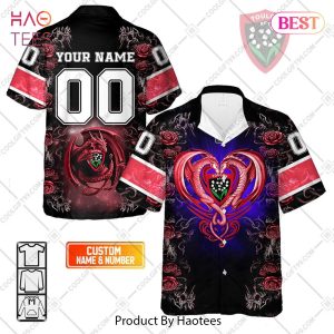 Personalized RC Toulonnais Rugby Rose Dragons Design Hawaiian Shirt
