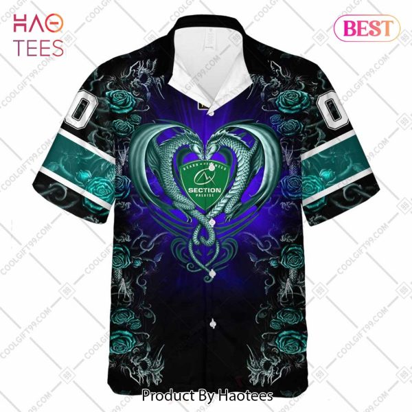 Personalized Section Paloise Rugby Rose Dragons Design Hawaiian Shirt