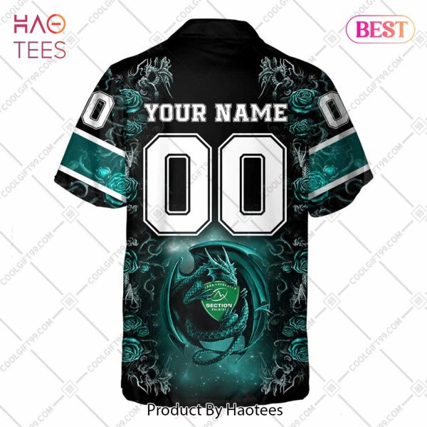 Personalized Section Paloise Rugby Rose Dragons Design Hawaiian Shirt