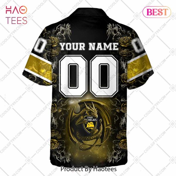 Personalized Stade Rochelais Rugby Rose Dragons Design Hawaiian Shirt