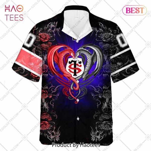 Personalized Stade Toulousain Rugby Rose Dragons Design Hawaiian Shirt