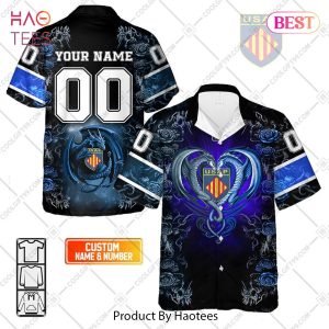Personalized USA Perpignan Rugby Rose Dragons Design Hawaiian Shirt
