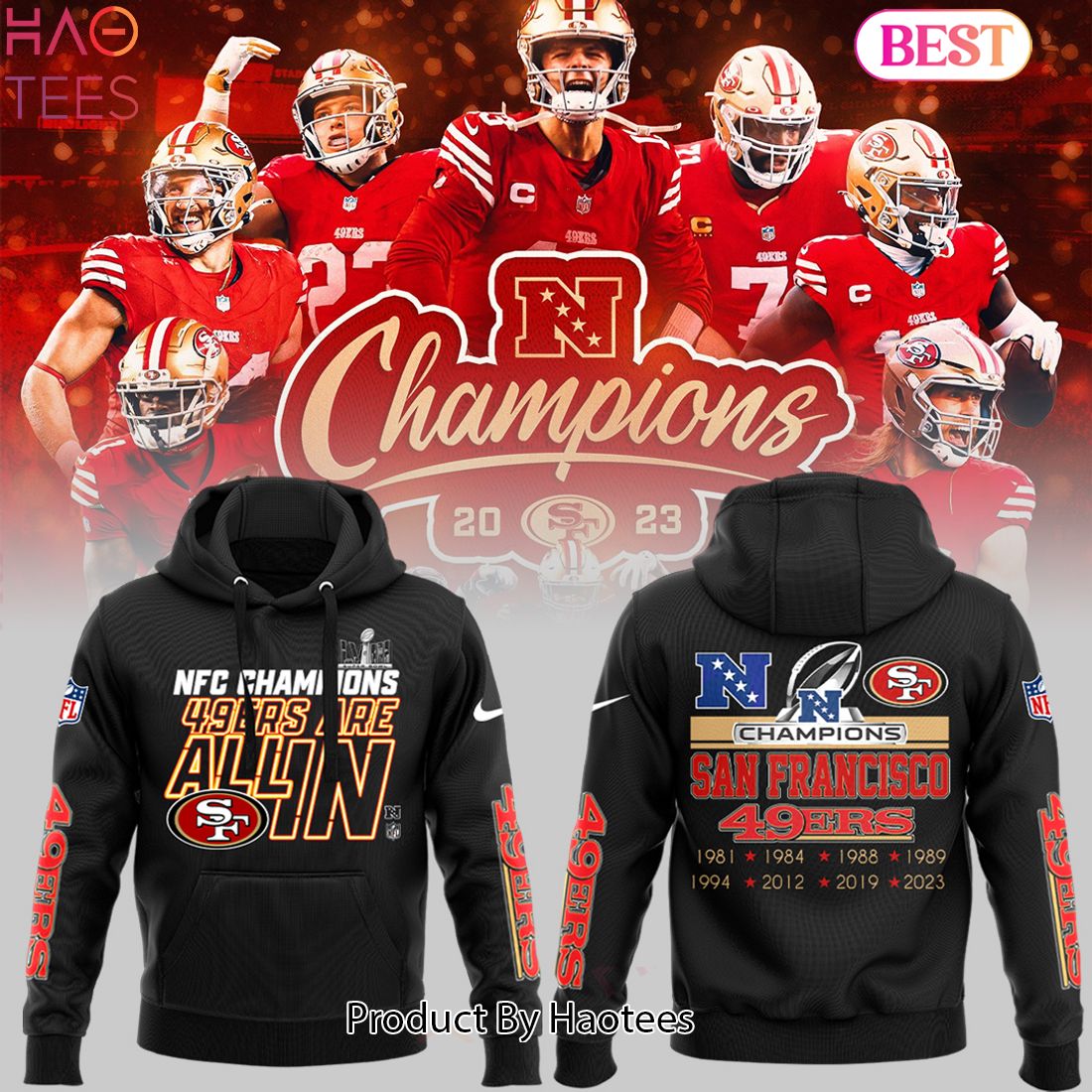 San Francisco 49ers NFC Champions Hoodies, San Francisco 49ers