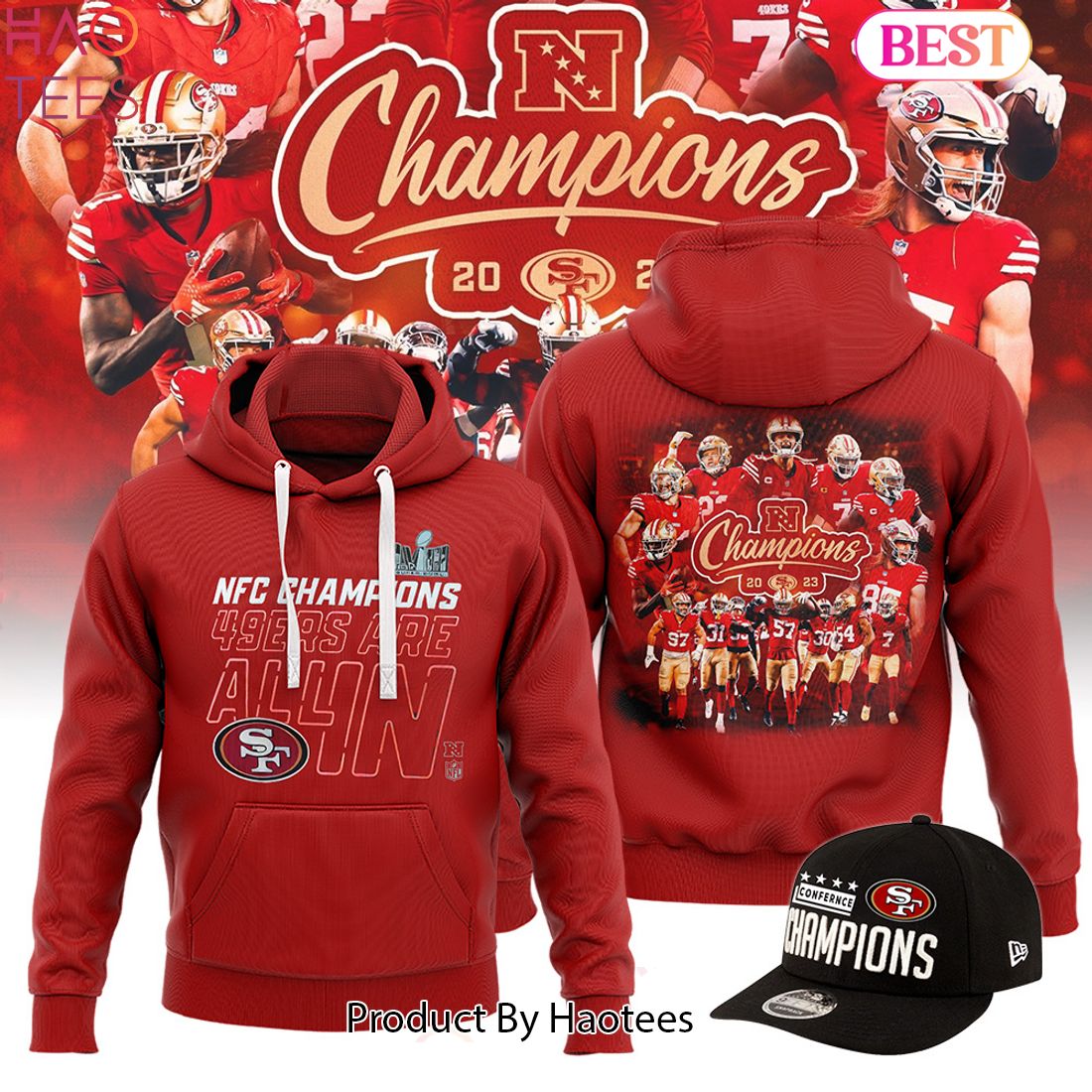 HOT San Francisco 49ers 2023 NFC Champions Hoodie