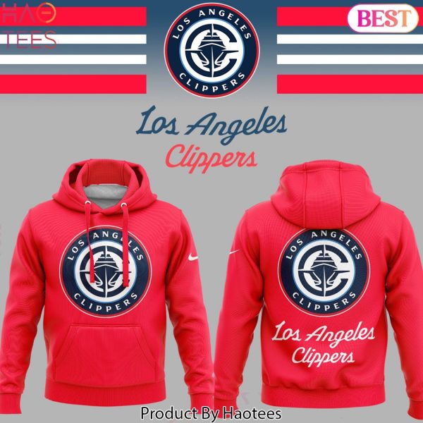 HOT TREND Los Angeles Clippers Logo Red Hoodie