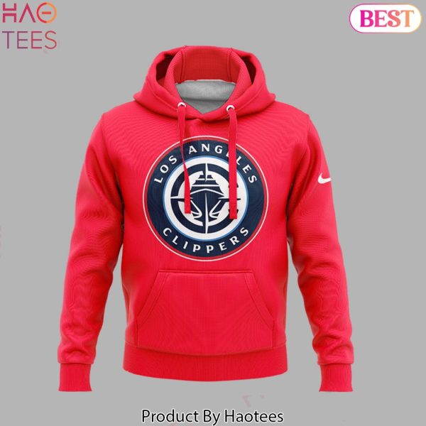 HOT TREND Los Angeles Clippers Logo Red Hoodie
