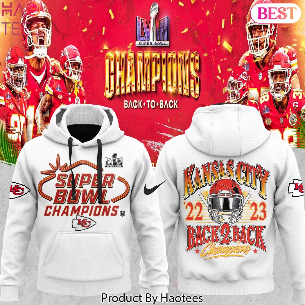 Kansas City Chiefs 22-23 Super Bowl LVIII Champions Back-to-Back Hoodie