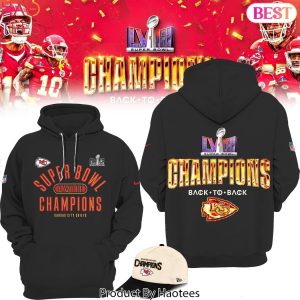 LVIII Super Bowl Champions Kansas City Chiefs Black Hoodie