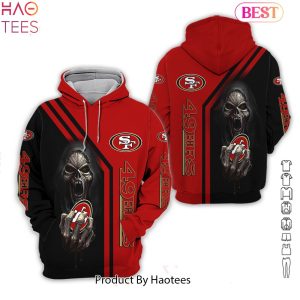 NEW Skull San Francisco 49ers All Over Printed Clothes Hoodie