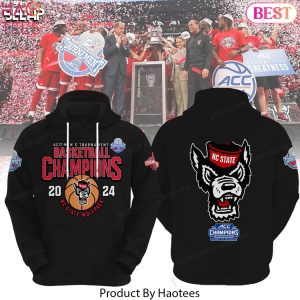 ACC Mens Tournament Basketball Champions 2024 NC State Wolfpack  Hoodie