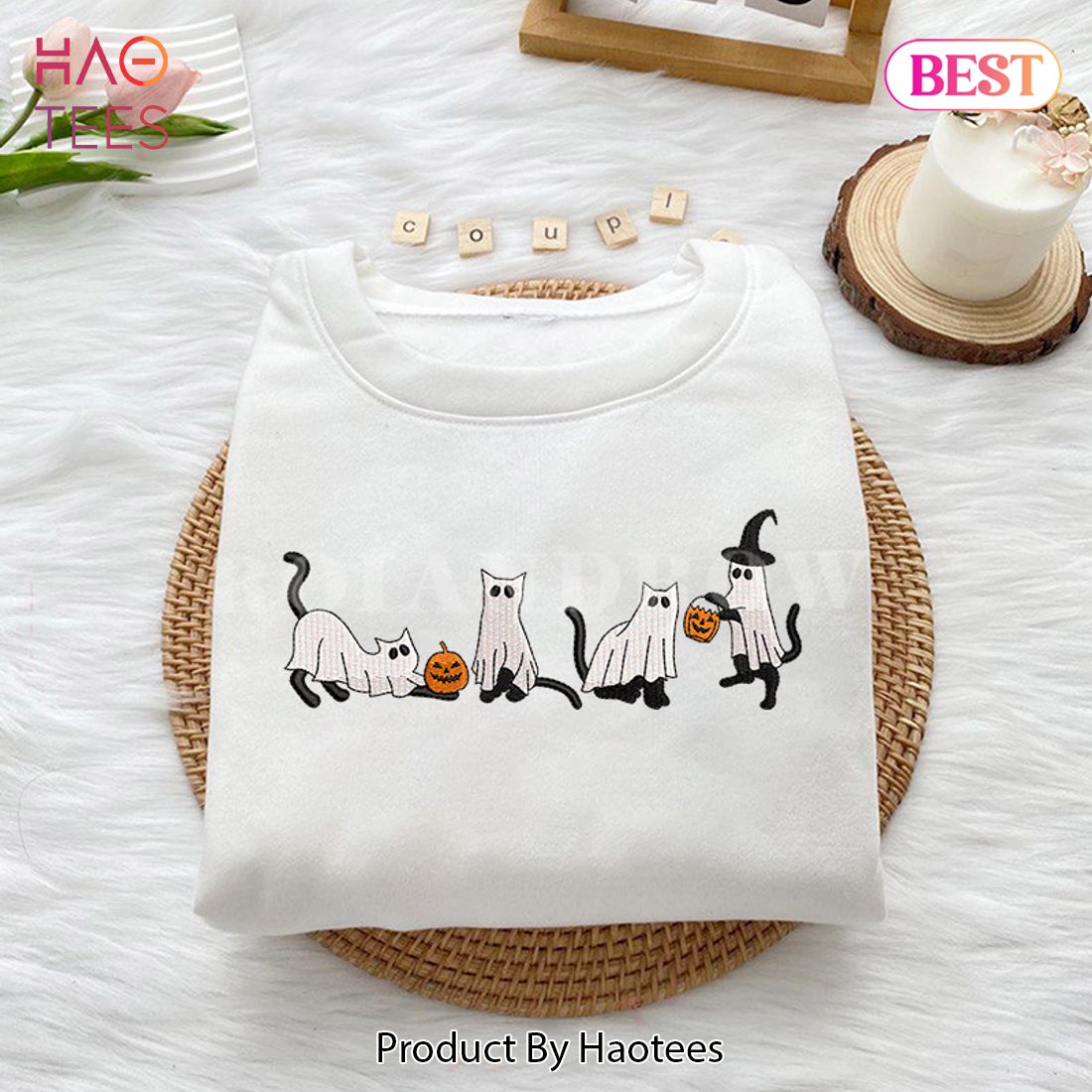 AVAILABLE Cat Haloween – Embroidered Sweatshirt
