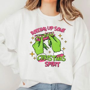 AVAILABLE Grinch Rolling up some Christmas Spirit Christmas Sweatshirt