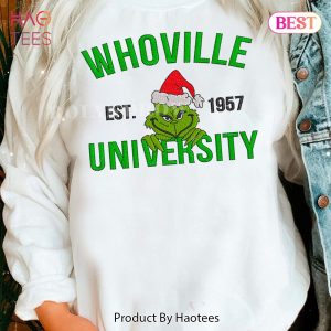 AVAILABLE Grinch Whoville University – Christmas Embroidered Youth Sweatshirt