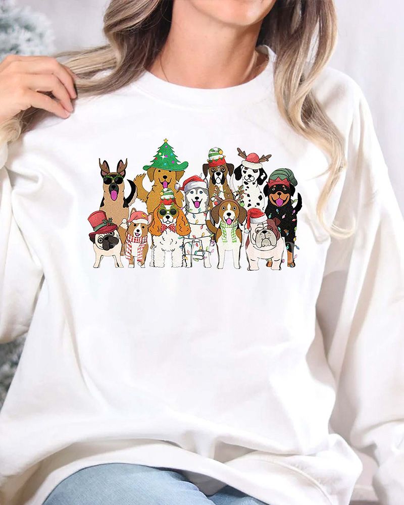 [AVAILABLE] Lovely Dogs Christmas  Ver 2  Christmas Sweatshirt