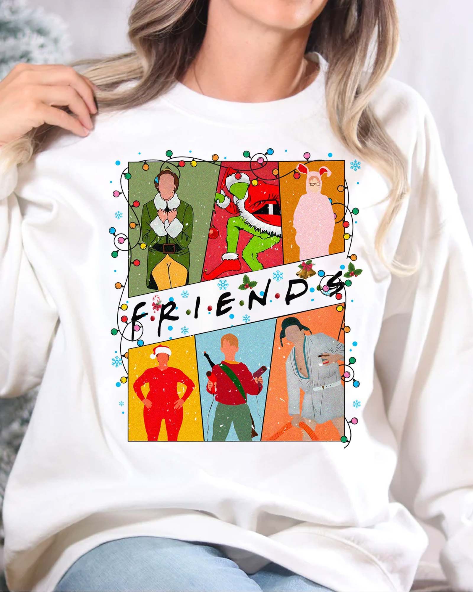[AVAILABLE] Movie Characters  Friends  Christmas Sweatshirt