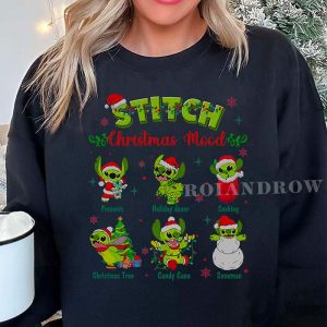 AVAILABLE Stitch Grinch Christmas Mood Christmas Sweatshirt