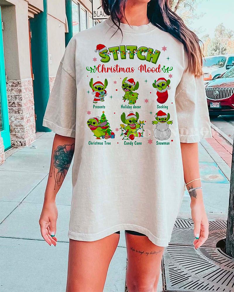 AVAILABLE Stitch Grinch Christmas Mood Christmas Sweatshirt AVAILABLE Stitch Grinch Christmas Mood Christmas Sweatshirt